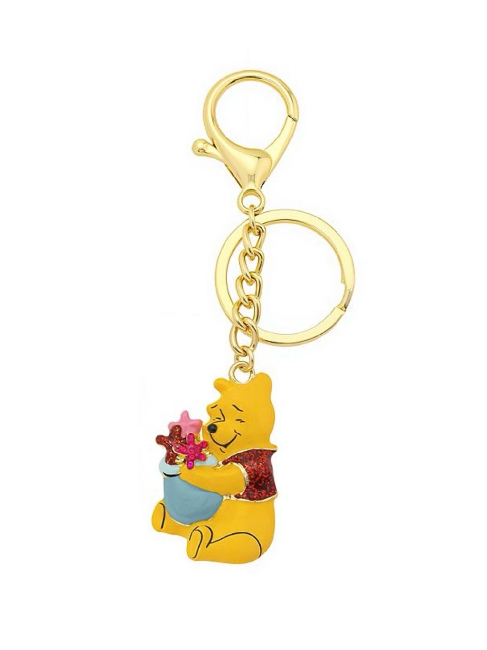 Disney’s Winnie the Pooh Gold-Tone Keychain with Crystal Accent - Brand New NWT